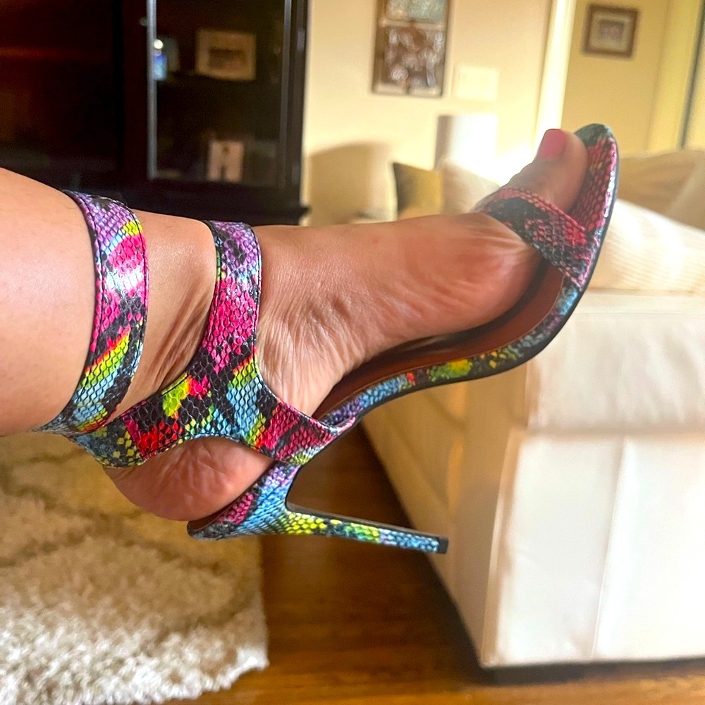 Multicolor Strappy High Heels